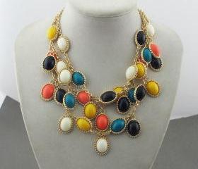 multicolor bead necklace,beadwork necklace, bubble necklace,bib Bubble Necklace,bridesmaid gifts,Beaded Jewelry, Bubble Necklace