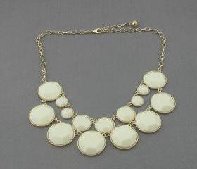 ivory bubble statement necklace,holiday party,birthday,bridesmaid gift,Beaded Jewelry,wedding necklace