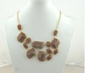 gray bubble bib Statement necklace,holiday party Necklace,bridesmaid gifts,Beaded Jewelry,wedding necklace
