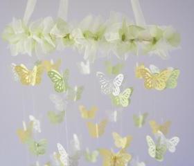 Green & Yellow Nursery Butterfly Mobile