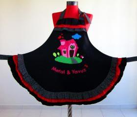 chef cap oven glove and double sided apron great gift new personalized text is written
