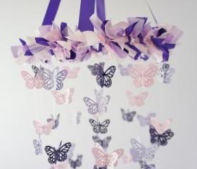 Butterfly Mobile in Purple, Lavender, Pink