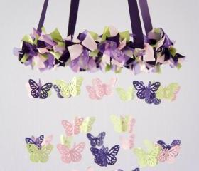 Butterfly Mobile- Purple, Pink, Green Baby Mobile