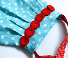 Lovely Kids Bag Blue polka dot