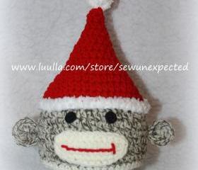 Christmas Sock Monkey hat
