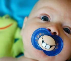 Cute Buck Teeth - Custom Hand Painted Pacifier MAM 6 to 18 Month BLUE