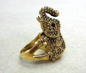 Vintage Gold Elephant Ring
