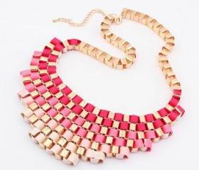 New bubble necklace,Pink red woven necklace, bubble necklace,bib necklace,bib Bubble Necklace,bridesmaid gifts,Christmas gift