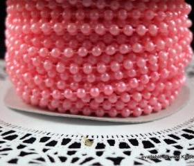5 yards - 4mm Pearls - Cotton Candy Pink