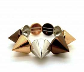 Multi-Colored Metallic Spikes Bracelet