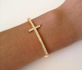 Rhinestone Cross Friendship Bracelet
