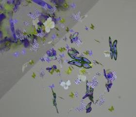 Butterfly Mobile Purple, Green and White Crib mobile, Nursery Decor, Baby Shower Gift, Chandelier READY TO SHIP 