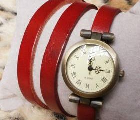 Simple Design Leather Wrap Watch