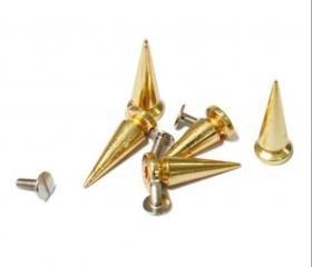 50pcs 25mm Gold Metal Bullet Studs Rivets Spikes Punk Rock Leathercraft DIY Studs