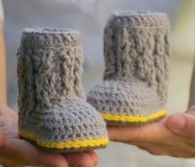  Crochet Patterns - Baby Cable Boots - Baby Booties PATTERN number 107