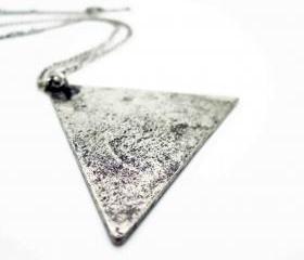 Geo Triangle Etched Necklace