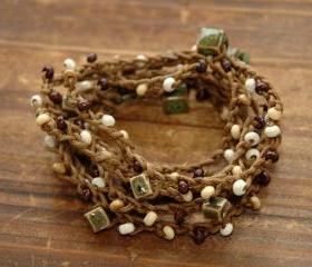 Elegant Oriental Wood Ceramic versatile bracelet