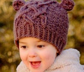 Crochet Hat Pattern Little Bear Cable Hat