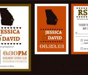 Personalized Wedding Invitation With love birds//matching RSVP postcard//fully customized to your wedding 