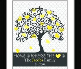 Personalized Family Tree //custom anniversary print//custom art print//housewarming gift, wedding gift 11x14