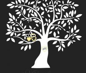 18x24 Wedding Signature Tree 120 signatures -wedding guest book alternative tree poster