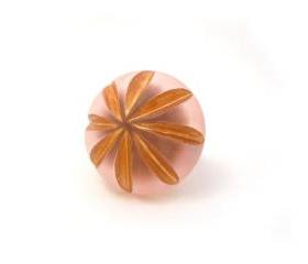 Pink Gold Margarita Ring, Floral Button Jewelry, Adjustable Copper Ring, Large synthetic button, under 50