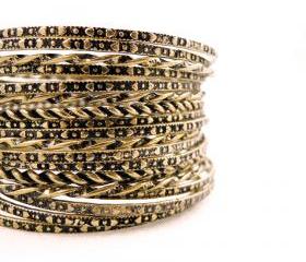 Bronze Engraved Bangle Set