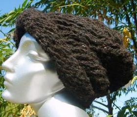 Midnight Slouchy Hat 100% Alpaca/Llama Fiber