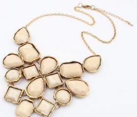 Ivory bubble necklace,bib necklace, bubble necklace,bib Bubble Necklace,bridesmaid gifts,Bubble Necklace, Holiday