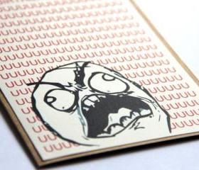 Meme Birthday Card - RAGE GUY/ FU GUY Meme Card - Funny Meme Single Card - Humor Greeting Card