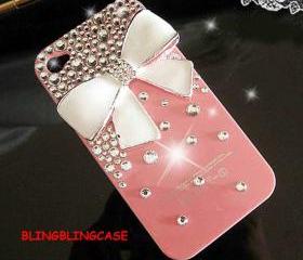 iphone case, iphone 5 case, iphone 5G case, iPhone 5 bow Case, bling iPhone 5 case, Pink iPhone 5 Case, Crystal iphone 5G cover
