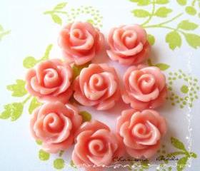 30 Resin Mini Roses Mum Flower Cabochons Accessory 10x6.5mm