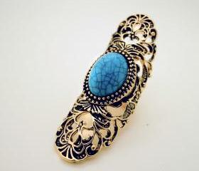 Victorian Floral Cateye Stone Ring