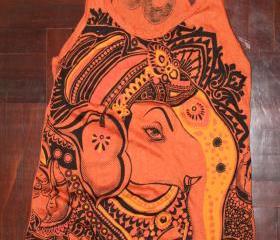 Women's FREE SIZE ONLY S Tank Top Hamsa Hand Yoga Clothing Buddha Ganesha Boho Om