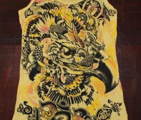 Bird Of Nepal Short Dress sleeveless Hindu OM Sign Hamsa Hand Yoga Clothing Buddha Yoga Tee