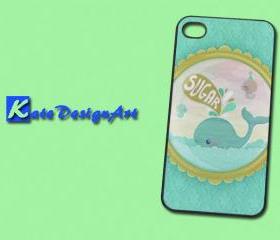 The blue whale iphone 4 case, graphic iphone 4 case, iphone case
