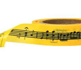 Music Notes on Yellow Washi Tape