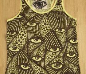 Women's FREE SIZE XL Short Top Hamsa Hand Yoga Clothing Buddha Ganesha Boho Om