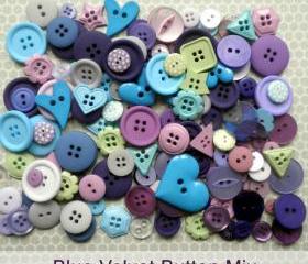 100g Blue Velvet Button Mix