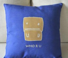 Who R U Print Decorative Pillow