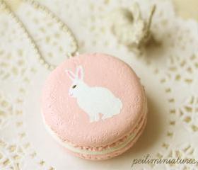 Rabbit Necklace - Pink Rabbit Macaron Necklace - Rabbit Gifts