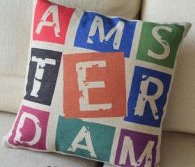 Colorful Letters Decorative Pillow