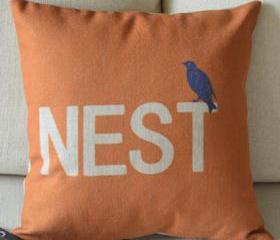 Nest Print Decorative Pillow
