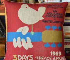 Bird and Guitar Decorative Pillow 