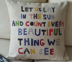 Colorful Quote Decorative Pillow 
