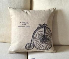 Vintage Bike Decorative Pillow 