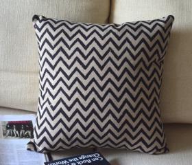 Black and White Print Decorative Pillow C-small waves