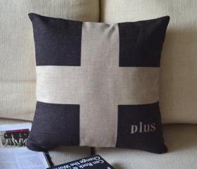 Black and White Print Decorative Pillow D-cross