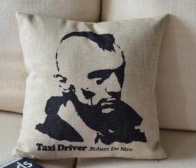Taxi Driver Print Decorative Pillow 
