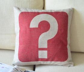  Question Mark Print Decorative Pillow 